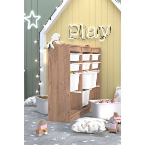12 Sepetli Dolap Çok Amaçlı Dolap Oyuncak Dolabı Lara Çam
