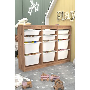 12 Sepetli Dolap Çok Amaçlı Dolap Oyuncak Dolabı Lara Çam