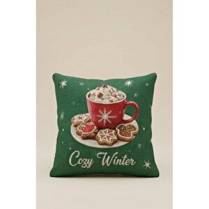 2026 Yeni Yılbaşı Temalı 3'lü Keten Kırlent Kılıfı Seti Ve El Yapımı 2'li Supla - Yılbaşı Konsepti 35x50 cm