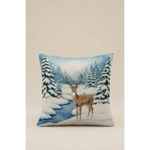 2026 Yeni Yılbaşı Temalı 3'lü Keten Kırlent Kılıfı Seti Ve El Yapımı 2'li Supla - Yılbaşı Konsepti 35x50 cm