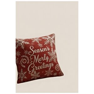 2026 Yeni Yılbaşı Temalı 3'lü Keten Kırlent Kılıfı Seti Ve El Yapımı 2'li Supla - Yılbaşı Konsepti 35x50 cm