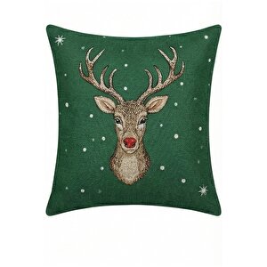 2026 Yeni Yılbaşı Temalı 3'lü Keten Kırlent Kılıfı Seti Ve El Yapımı 2'li Jüt Supla - Yılbaşı Konsepti 35x50 cm