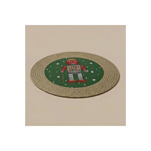 2026 Yeni Yılbaşı Temalı 3'lü Keten Kırlent Kılıfı Seti Ve El Yapımı 2'li Jüt Supla - Yılbaşı Konsepti