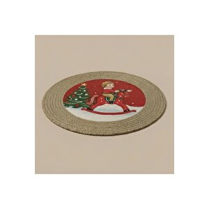 2026 Yeni Yılbaşı Temalı 3'lü Keten Kırlent Kılıfı Seti Ve El Yapımı 2'li Jüt Supla - Yılbaşı Konsepti