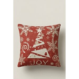 2026 Yeni Yılbaşı Temalı 3'lü Keten Kırlent Kılıfı Seti Ve El Yapımı 2'li Jüt Supla - Yılbaşı Konsepti 41x41 cm