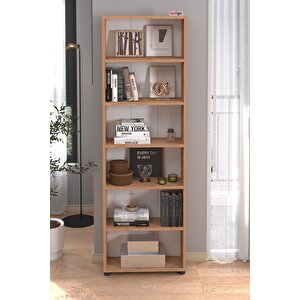 6 Raflı Kitaplık Dekoratif Kitaplık Modern Kitaplık Çam
