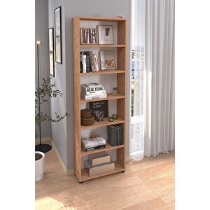 6 Raflı Kitaplık Dekoratif Kitaplık Modern Kitaplık Çam