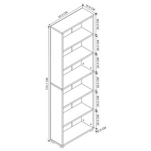 6 Raflı Kitaplık Dekoratif Kitaplık Modern Kitaplık Beyaz
