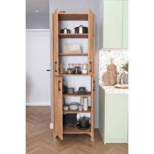 Çok Amaçlı Dolap 4 Kapaklı 6 Bölmeli Banyo Dolabı Mutfak Dolabı Nehir Çam