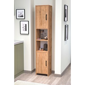 2 Kapaklı 6 Bölmeli Çok Amaçlı Dolap Alya Çok Amaçlı Mutfak Dolabı Banyo Dolabı Çam