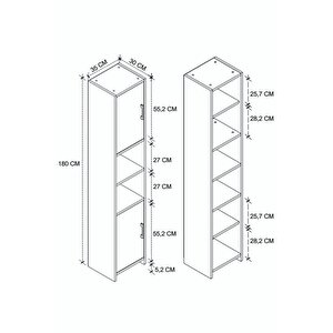 2 Kapaklı 6 Bölmeli Çok Amaçlı Dolap Alya Çok Amaçlı Mutfak Dolabı Banyo Dolabı Çam