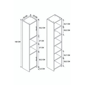 2 Kapaklı 6 Bölmeli Çok Amaçlı Dolap Alya Çok Amaçlı Mutfak Dolabı Banyo Dolabı Beyaz