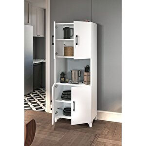 Çok Amaçlı Dolap Ece Mikrodalga Dolabı Erzak Dolabı Kiler Dolabı Mutfak Dolabı Beyaz