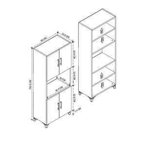 Çok Amaçlı Dolap Ece Mikrodalga Dolabı Erzak Dolabı Kiler Dolabı Mutfak Dolabı Beyaz