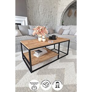 Metal Orta Sehpa 2 Raflı Orta Sehpa Dekoratif Sehpa Nisa Çam