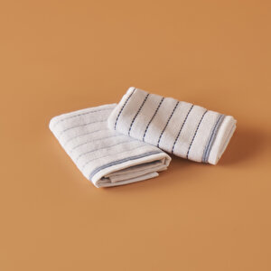 %100 Pamuk Belinda 2'li El Havlusu Mavi (30x30 Cm) Mavi Mavi