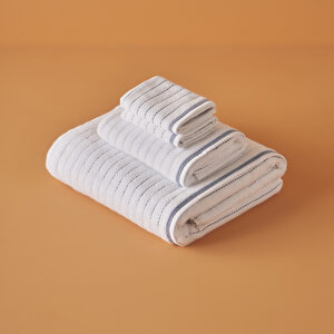 %100 Pamuk Belinda 2'li El Havlusu Mavi (30x30 Cm) Mavi Mavi