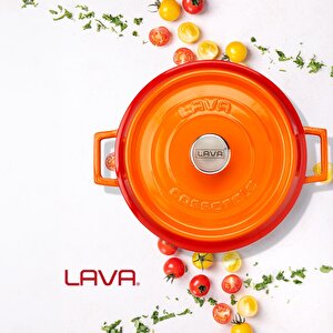 Lava Döküm Çok Amaçlı Yayvan Tencere. Trendy Serisi Çap(ø)28cm.