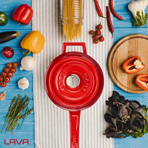 Lava Döküm Yuvarlak Sos Tenceresi. Döküm Demir Yekpare Saplı Trendy Serisi Çap(ø16 Cm.