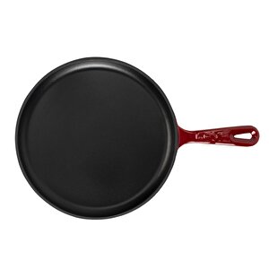 Döküm Yuvarlak Pizza Krep Pankek Tavası Döküm Demir Yekpare Saplı Çap(ø)26cm.-bordo Bordo