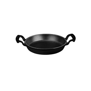 Döküm Yuvarlak Sahan Döküm Demir Yekpare Çift Kulplu Çap(ø)16cm. Siyah