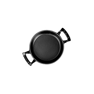 Döküm Yuvarlak Sahan Döküm Demir Yekpare Çift Kulplu Çap(ø)16cm. Siyah