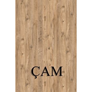 Dekoratif 5 Raflı Kitaplık Metal Kitaplık Çam