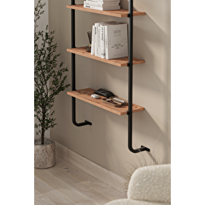 6 Raflı Duvara Monte Kitaplık Dekoratif Kitaplık Rüzgar     Çam