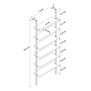 6 Raflı Duvara Monte Kitaplık Dekoratif Kitaplık Rüzgar Beyaz