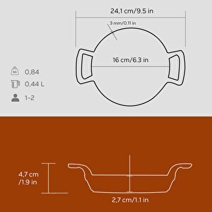 Lava Döküm Yuvarlak Sahan Döküm Demir Yekpare Çift Kulplu Çap(ø)16cm.