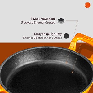 Lava Döküm Yuvarlak Sahan Döküm Demir Yekpare Çift Kulplu Çap(ø)16cm.