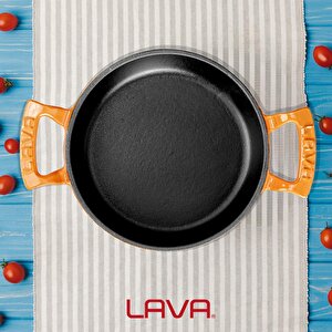 Lava Döküm Yuvarlak Sahan Döküm Demir Yekpare Çift Kulplu Çap(ø)16cm.