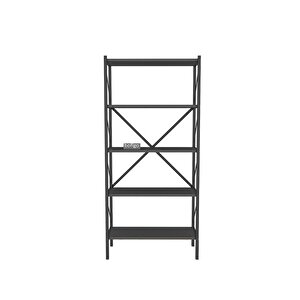 Dekoratif 5 Raflı Kitaplık Metal Kitaplık Antrasit