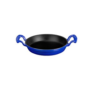 Döküm Yuvarlak Sahan Döküm Demir Yekpare Çift Kulplu Çap(ø)16cm. Mavi