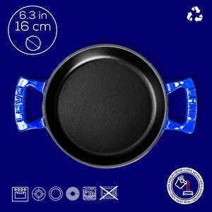 Lava Döküm Yuvarlak Sahan Döküm Demir Yekpare Çift Kulplu Çap(ø)16cm.