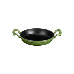 Döküm Yuvarlak Sahan Döküm Demir Yekpare Çift Kulplu Çap(ø)16cm. Yeşil