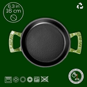 Lava Döküm Yuvarlak Sahan Döküm Demir Yekpare Çift Kulplu Çap(ø)16cm.