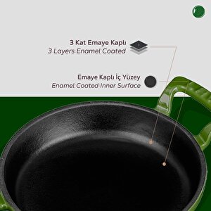 Lava Döküm Yuvarlak Sahan Döküm Demir Yekpare Çift Kulplu Çap(ø)16cm.