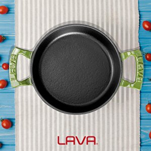 Lava Döküm Yuvarlak Sahan Döküm Demir Yekpare Çift Kulplu Çap(ø)16cm.