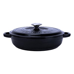 Döküm Yuvarlak Çok Amaçlı Yayvan Tencere New Heritage Serisi Çap(ø)28cm. Siyah