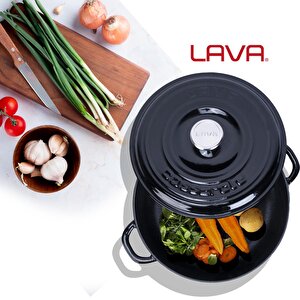 Lava Döküm Yuvarlak Çok Amaçlı Yayvan Tencere New Heritage Serisi Çap(ø)28cm.