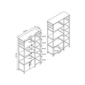 Mutfak Standı 2 Kapaklı 8 Raflı Kahve Köşesi Mutfak Rafı Mutfak Bangosu Brezilya Antrasit