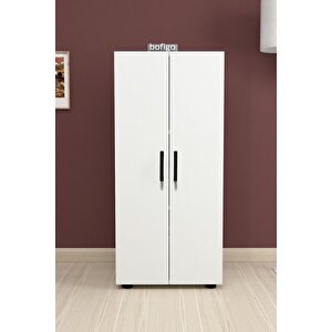 3 Raflı 2 Kapaklı Klasörlük Dolabı Mutfak Dolabı Banyo Dolabı Çok Amaçlı Dolap Fulya Beyaz