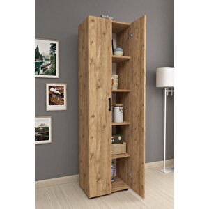 5 Raflı 2 Kapaklı Klasörlük Dolabı Mutfak Dolabı Banyo Dolabı Çok Amaçlı Dolap Cansu Çam