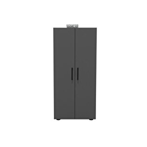 3 Raflı 2 Kapaklı Klasörlük Dolabı Mutfak Dolabı Banyo Dolabı Çok Amaçlı Dolap Fulya Antrasit