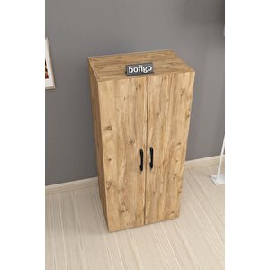 3 Raflı 2 Kapaklı Klasörlük Dolabı Mutfak Dolabı Banyo Dolabı Çok Amaçlı Dolap Fulya Çam