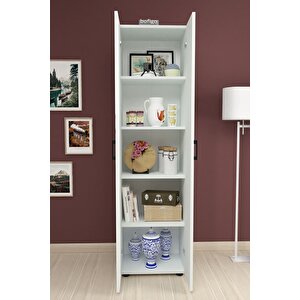 5 Raflı 2 Kapaklı Klasörlük Dolabı Mutfak Dolabı Banyo Dolabı Çok Amaçlı Dolap Cansu Beyaz