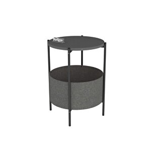 Orta Sehpa Geniş Çantalı Sehpa Gazetelik Kitaplık Çiçeklik Antrasit