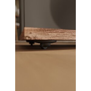 C Sehpa Tekerlekli Sehpa Yan Sehpa Koltuk Sehpası Çam - Antrasit