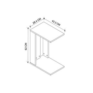 C Sehpa Tekerlekli Sehpa Yan Sehpa Koltuk Sehpası Çam - Antrasit